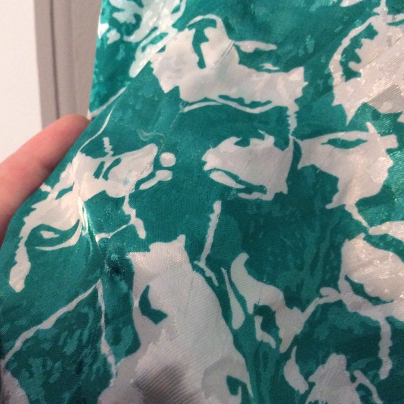 Vintage Green and White Floral Dress, Made in USA - Picture 8 of 14